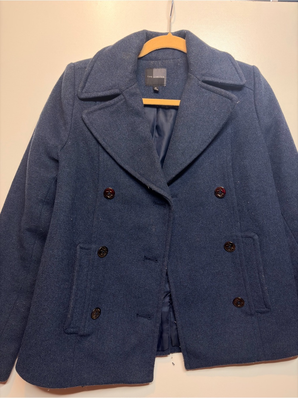 The Limited Navy Double-Breasted Peacoat
